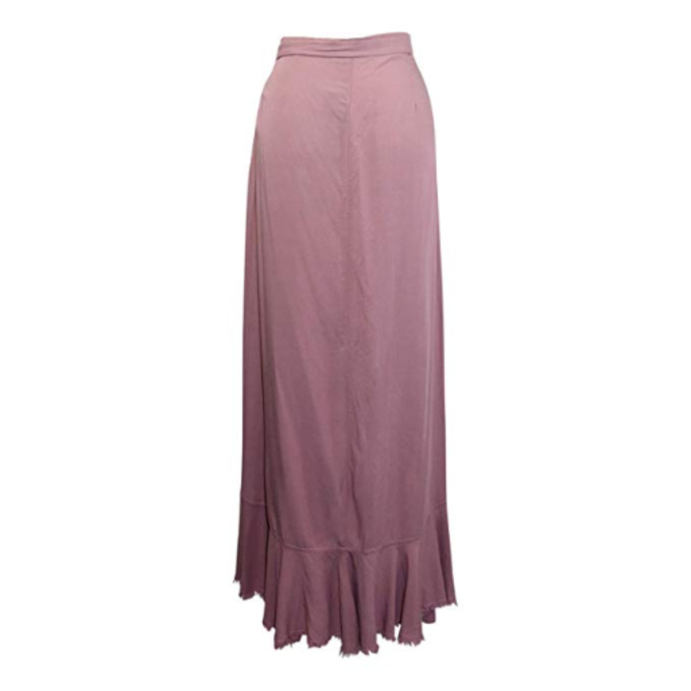 💖💖Rose pink high-low wrap skirt with ruffle hem - Picture 3 of 5